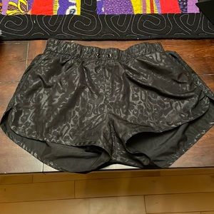 black cheeta print athletic shorts